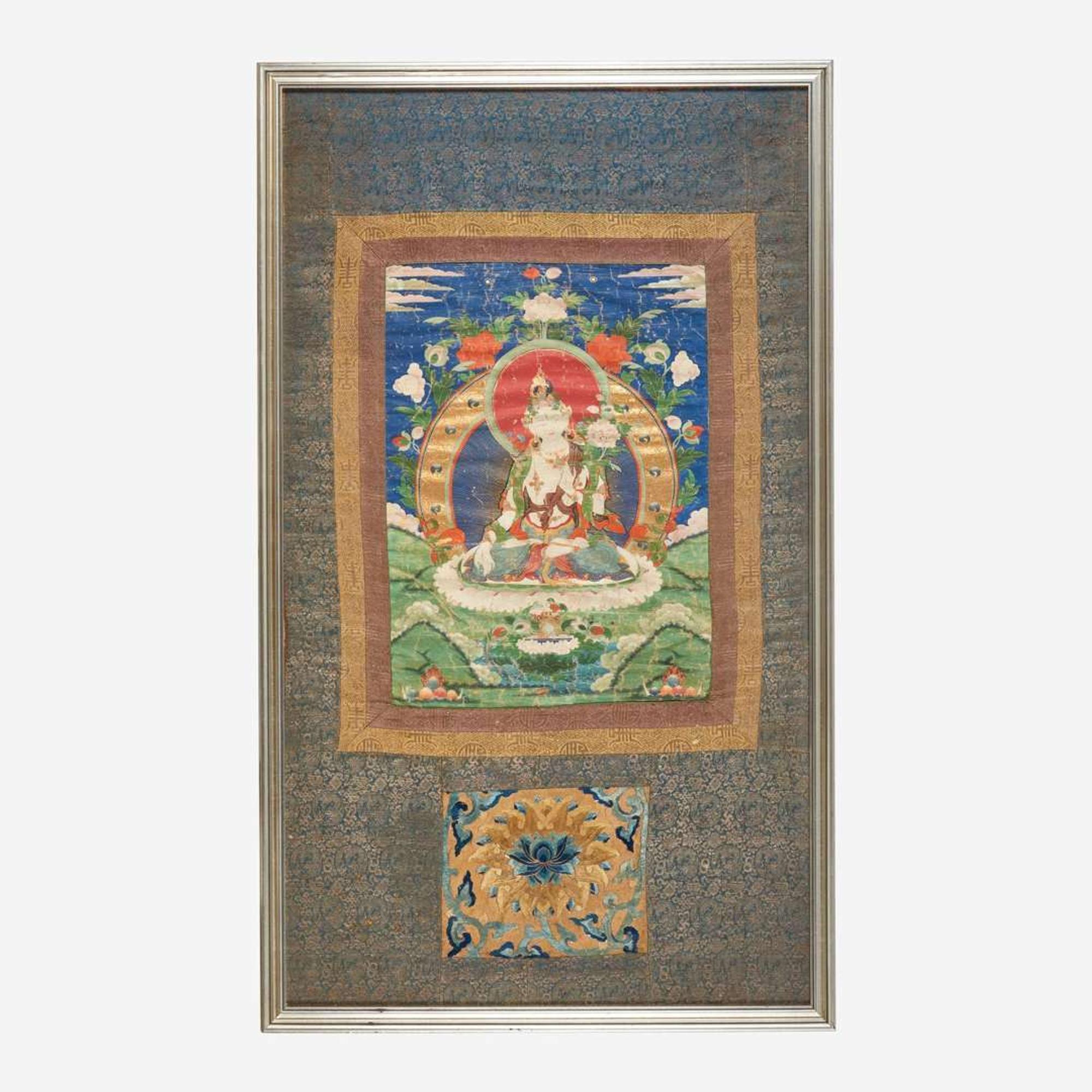 A Tibetan Thangka depicting White Tara 19th century or earlier