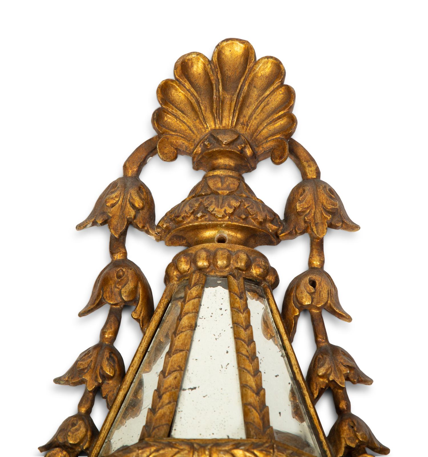A Pair of Italian Giltwood Two-Light Wall Mounts — LATE 20TH CENTURY