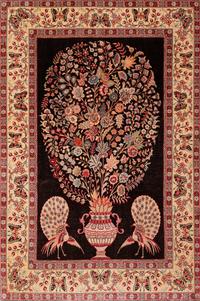 A Pair of Qum Silk and Wool Pictorial Rugs