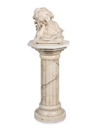 An Alabaster Bust of a Girl Reading
