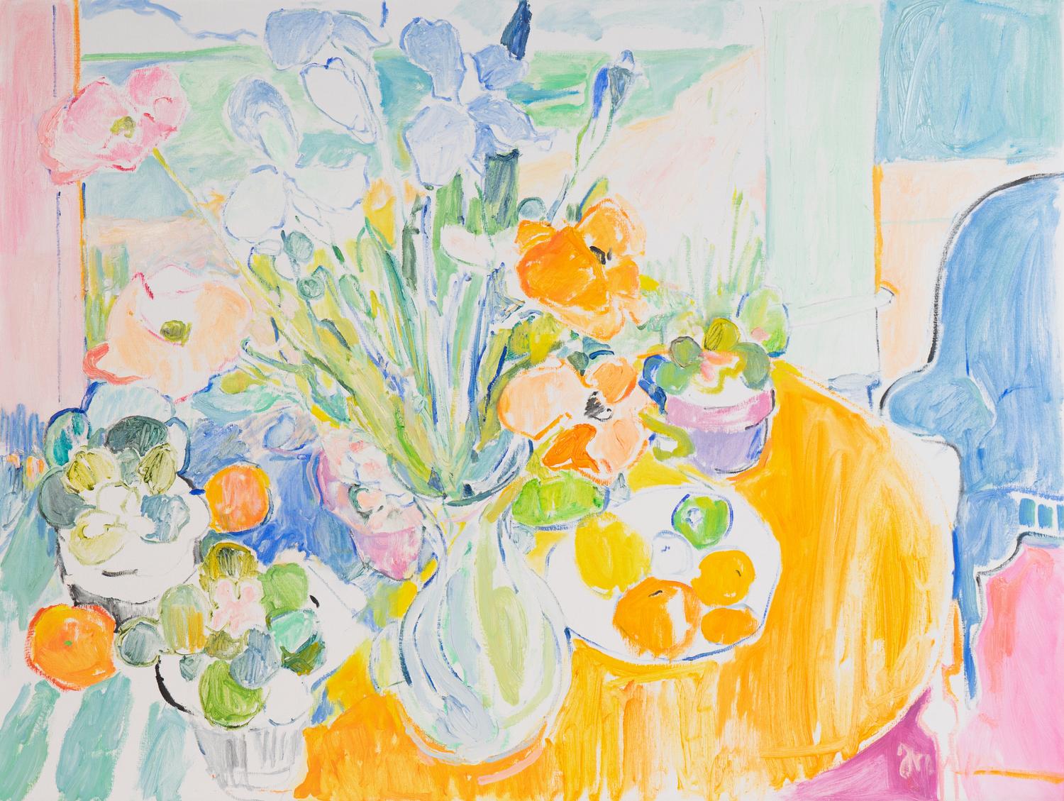 Still Life with View of Dunes