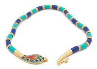 A Hattie Carnegie Multicolor Snake Necklace, 18".