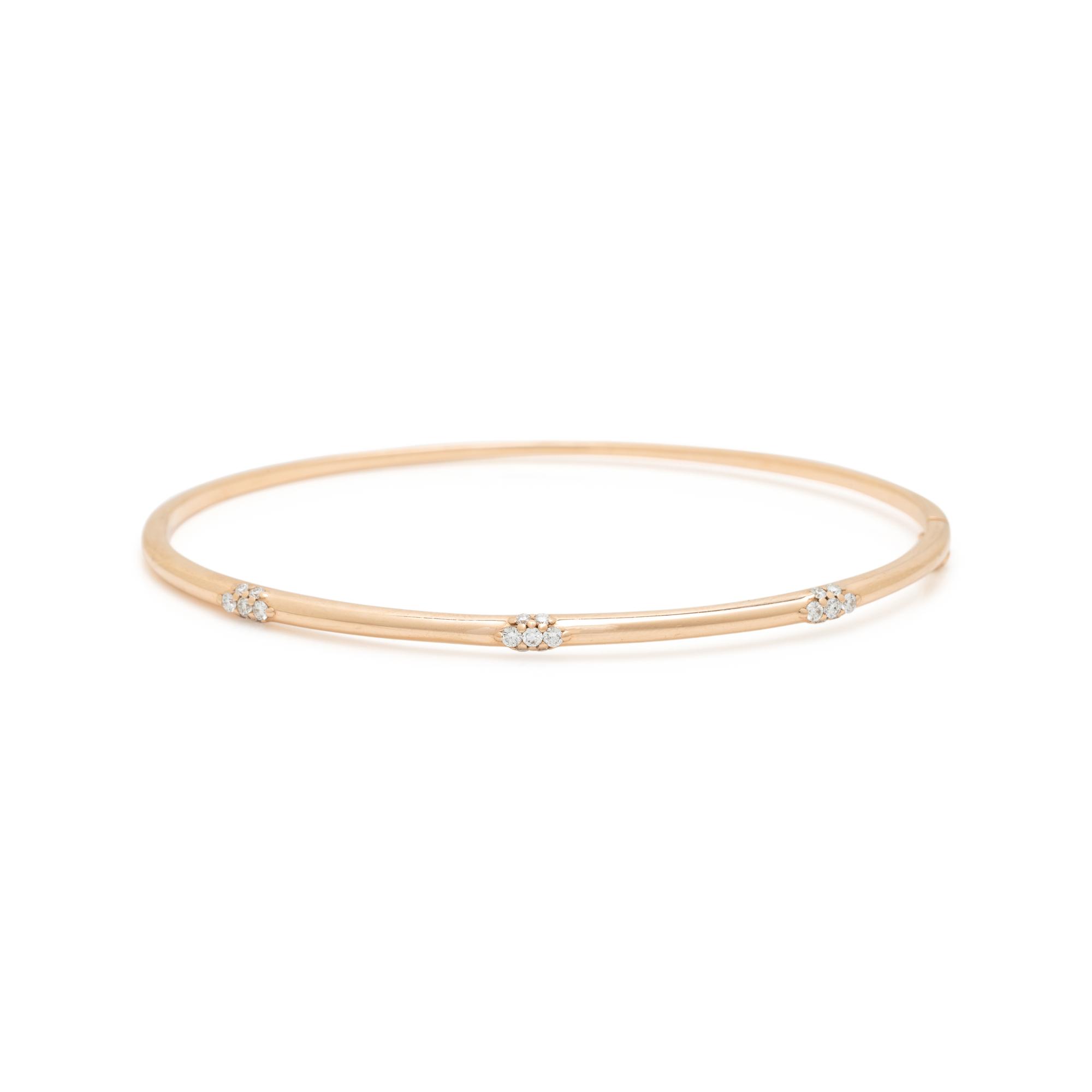 ANNA SHEFFIELD, ROSE GOLD AND DIAMOND 'CELESTINE' BANGLE BRACELET