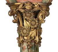 A Continental Onyx, Marble and Gilt Bronze Pedestal