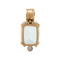 AQUAMARINE AND DIAMOND PENDANT