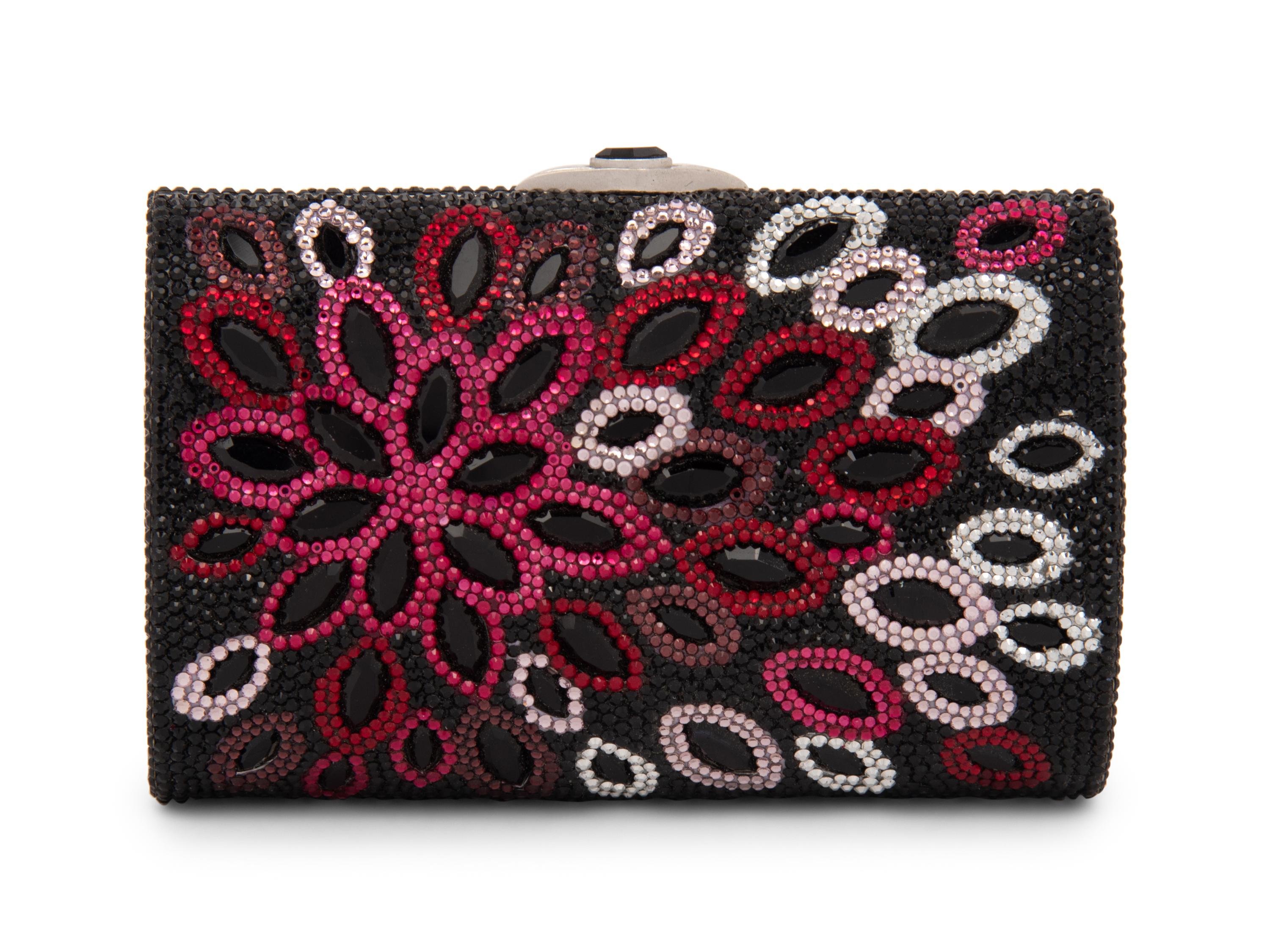 Judith Leiber Pink Flower Minaudière Clutch