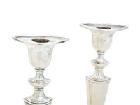 Four English Silver Weighted Candlesticks