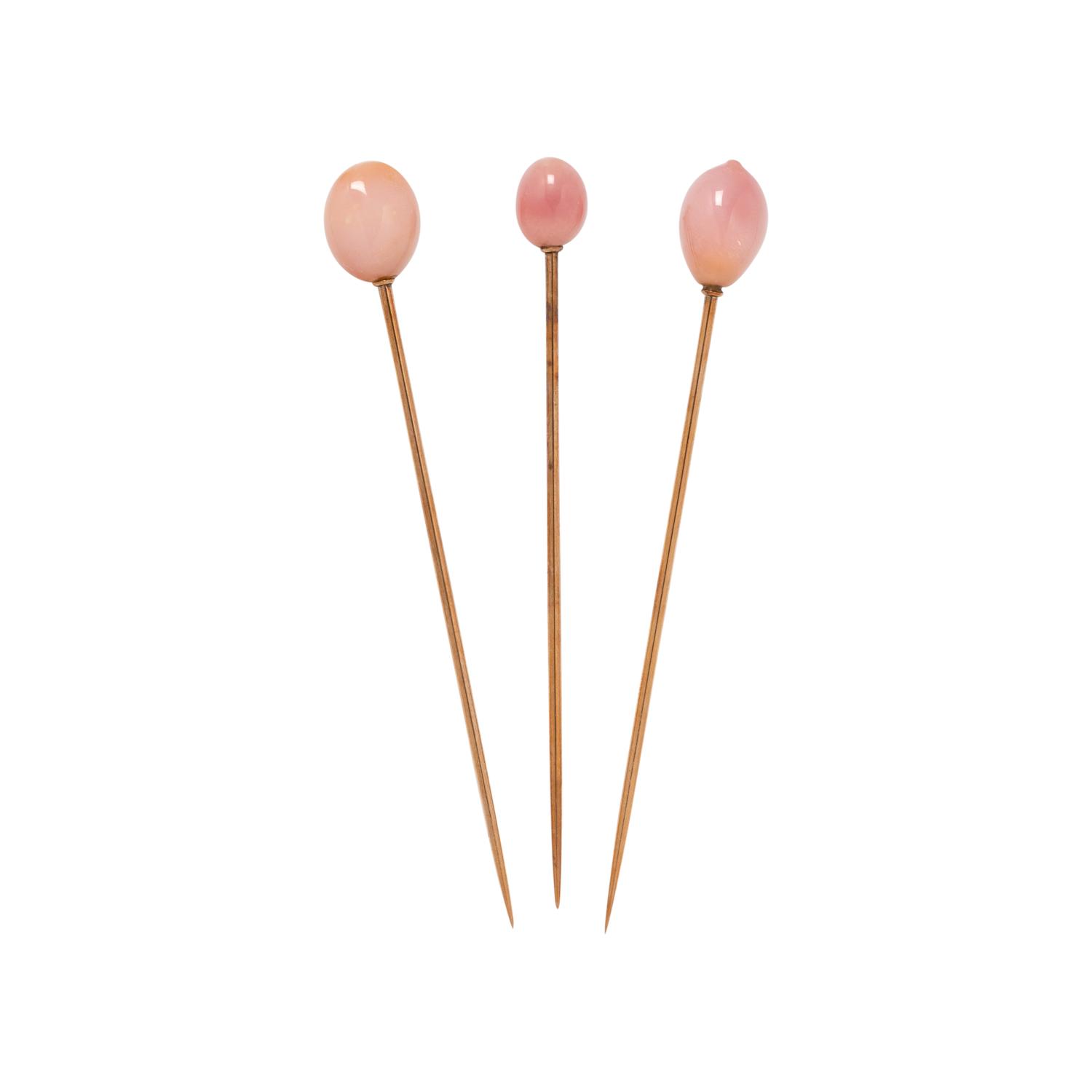 COLLECTION OF CONCH PEARL STICK PINS