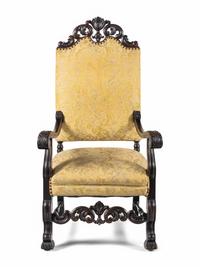 A William and Mary Style Walnut Armchair