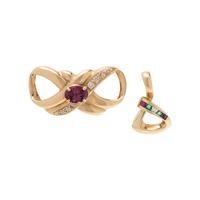 COLLECTION OF YELLOW GOLD, GEMSTONE AND DIAMOND PENDANTS