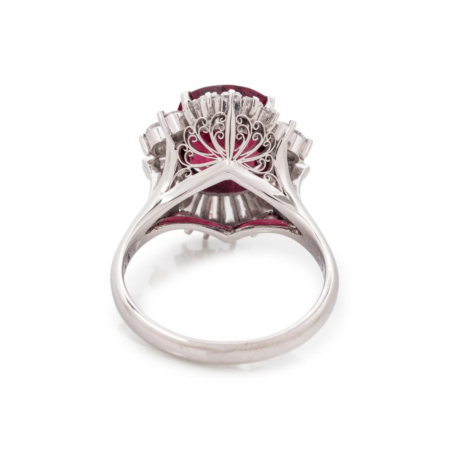 SPINEL AND DIAMOND RING