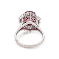 SPINEL AND DIAMOND RING