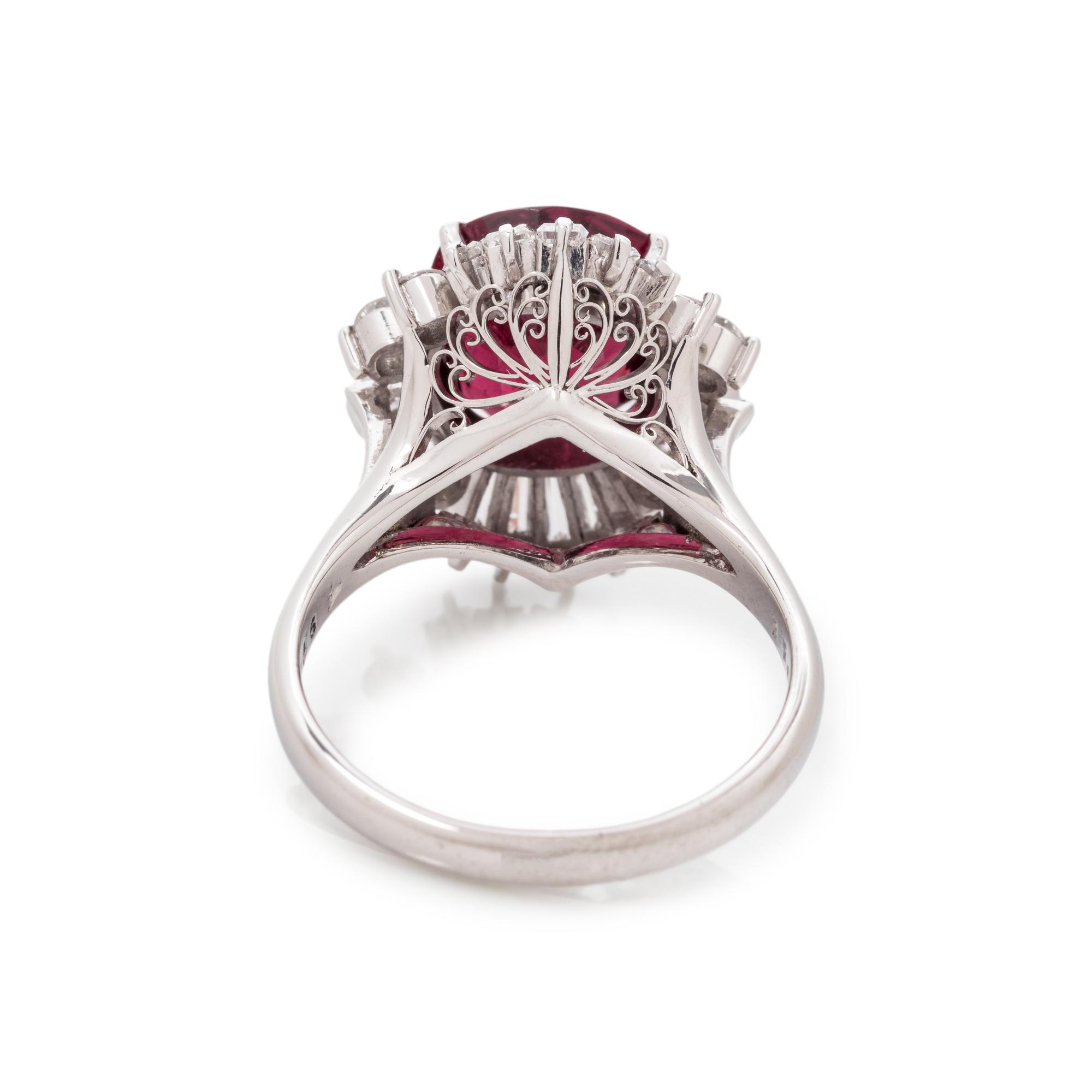 SPINEL AND DIAMOND RING