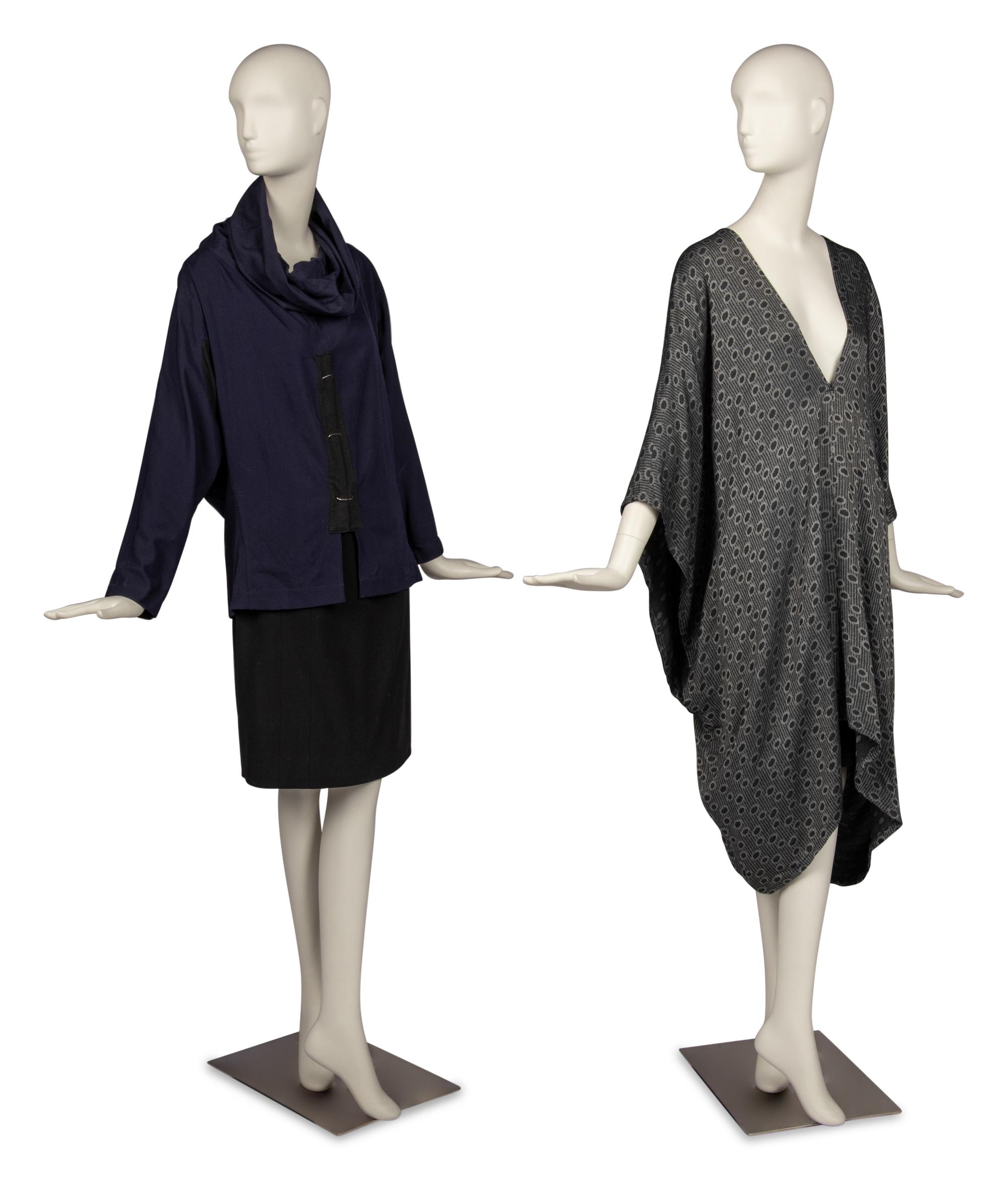 Yohji Yamamoto Shirt with Comme des Garçons Shawl and Poncho