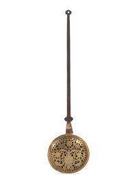 An English Wrought-Iron and Pierced and Engraved Brass Warming Pan