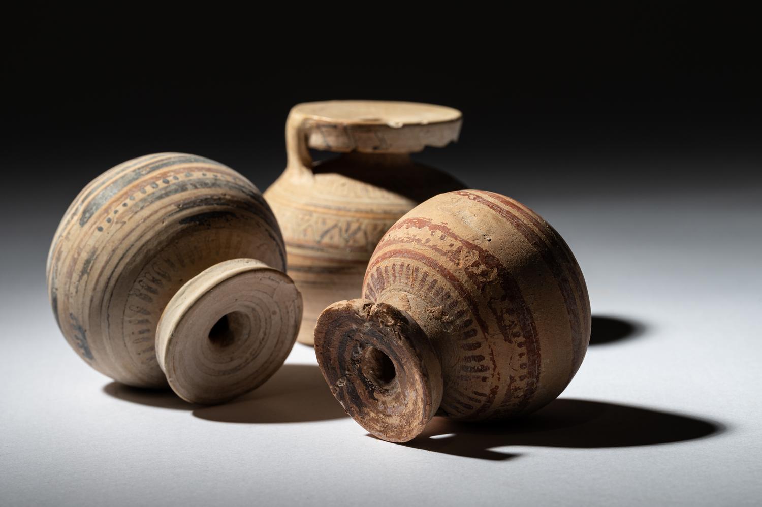 Three Corinthian Black-Figured Aryballoi