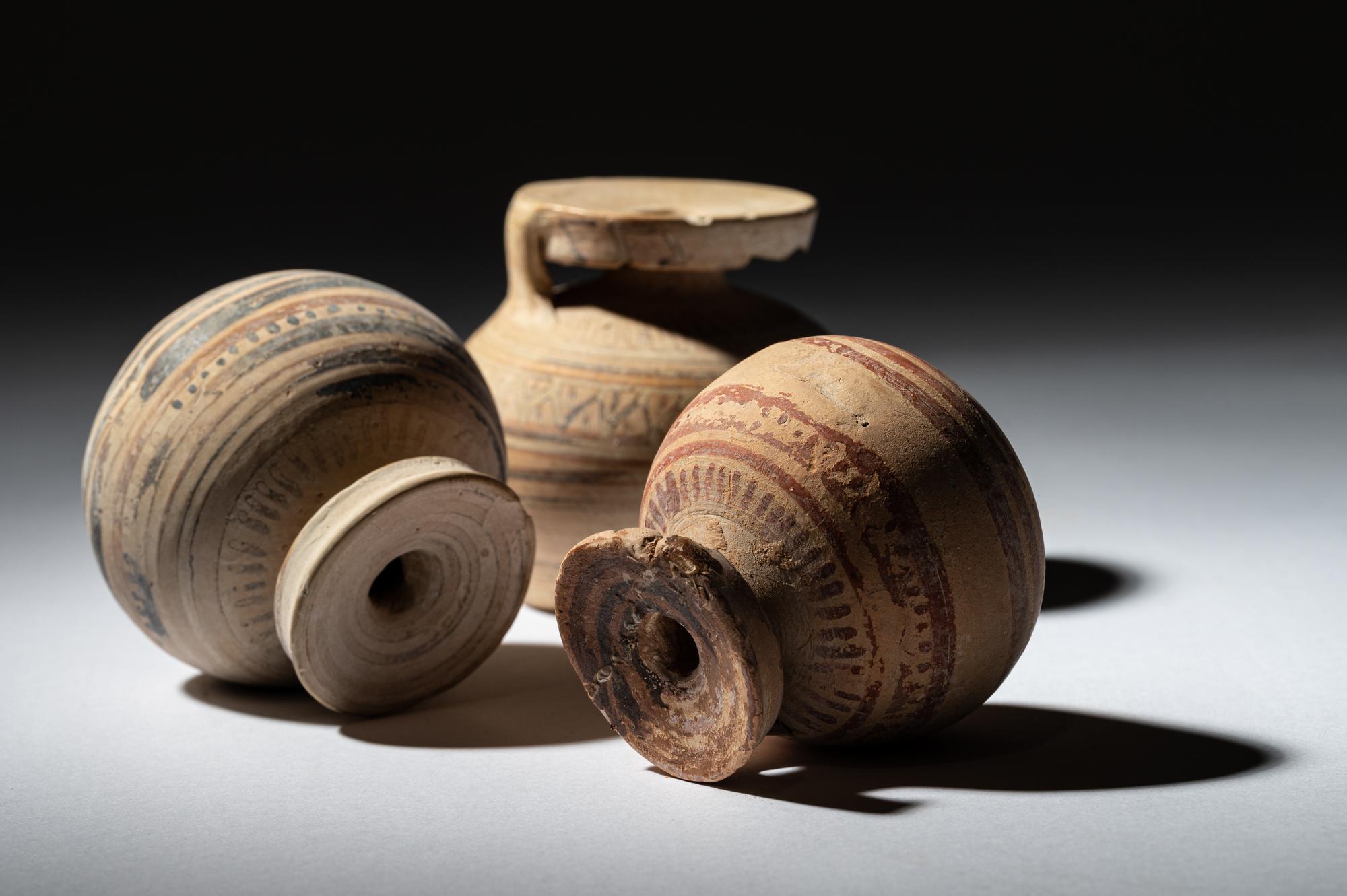 Three Corinthian Black-Figured Aryballoi