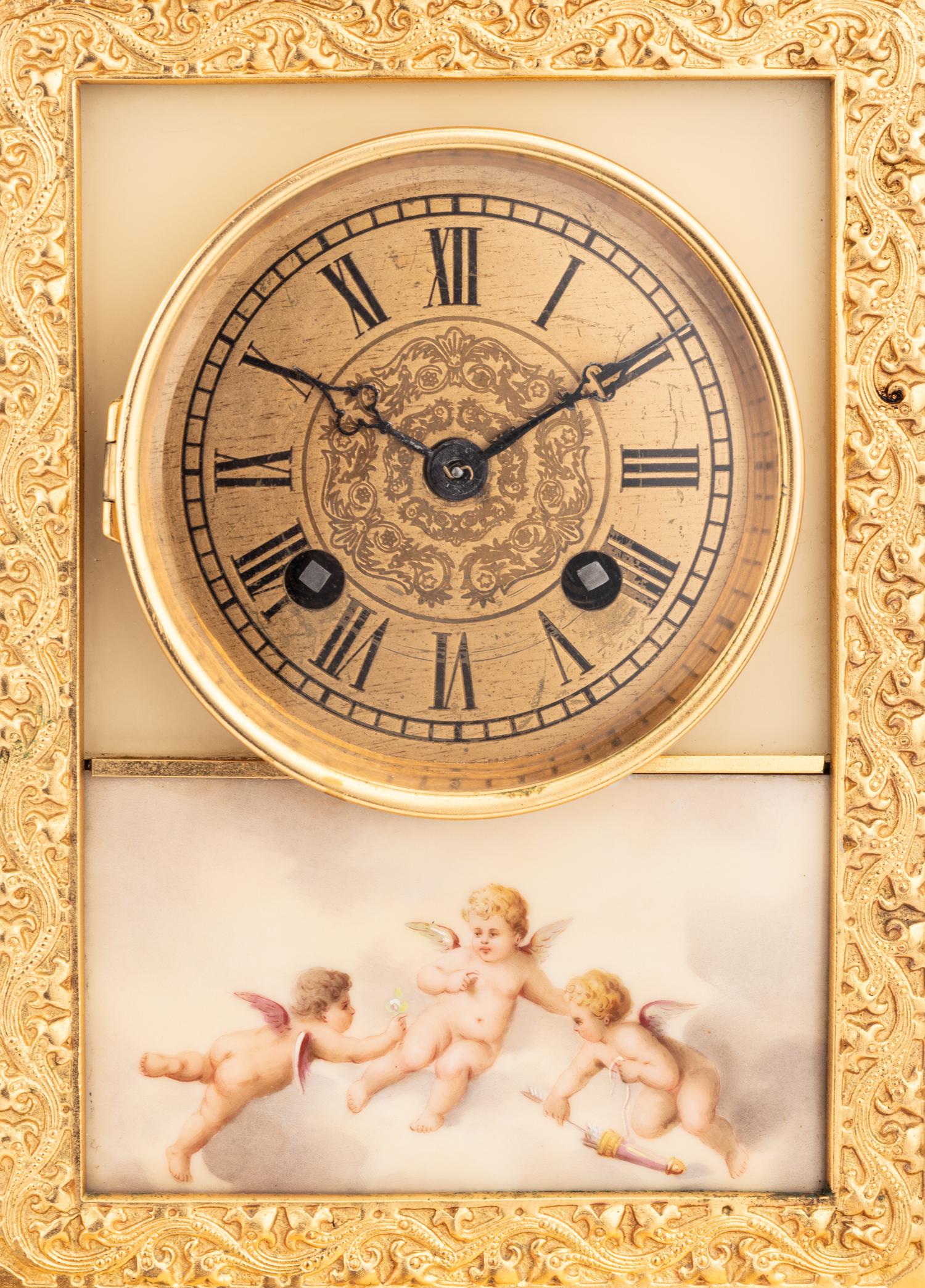 A Royal Vienna Porcelain Mounted Gilt Bronze Clock, Couaillet