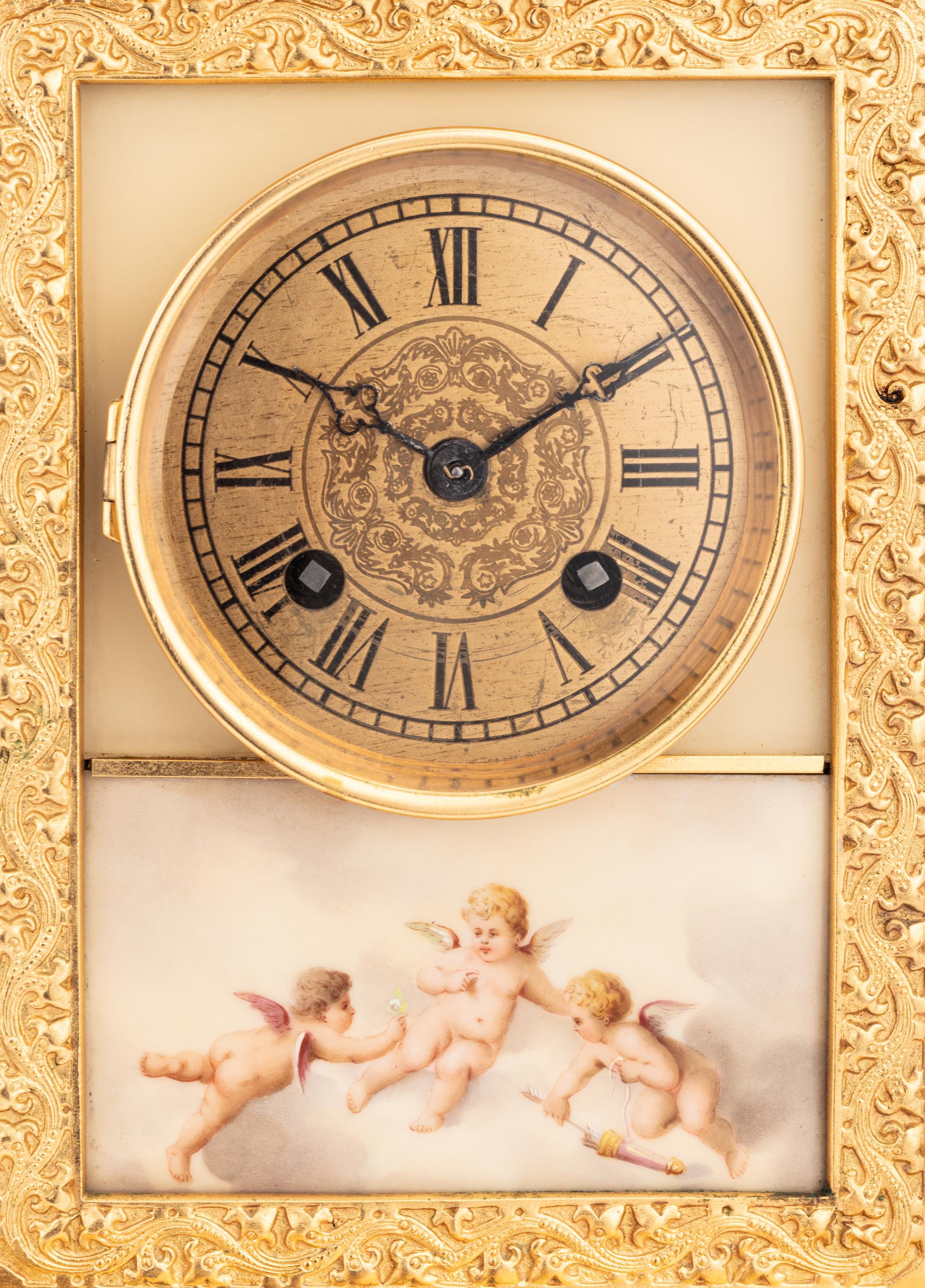 A Royal Vienna Porcelain Mounted Gilt Bronze Clock, Couaillet
