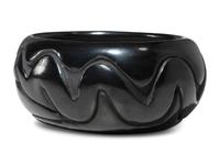 Carved Blackware Pottery Jar, with Avanyu