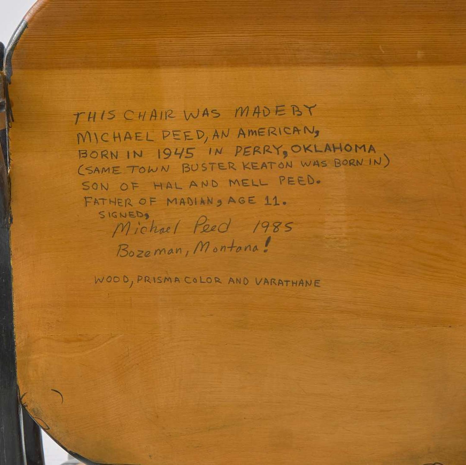 Michael Peed (American, b. 1945) Chair, USA, 1985