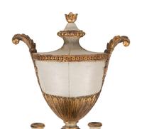 A Spanish Painted and Parcel Gilt Urn-Form Four-Light Sconce