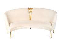 A Christopher Guy Gilt-Bronze and White Velvet Jardin des Tuileries Sofa — 20TH/21ST CENTURY