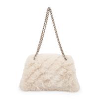 BALENCIAGA, FAUX FUR CRUSH BAG