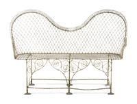 A Painted Wire Garden Bench