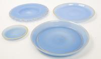Four Opaline Glass Plates Diameter of largest 12 1/2 inches. — 20TH CENTURY