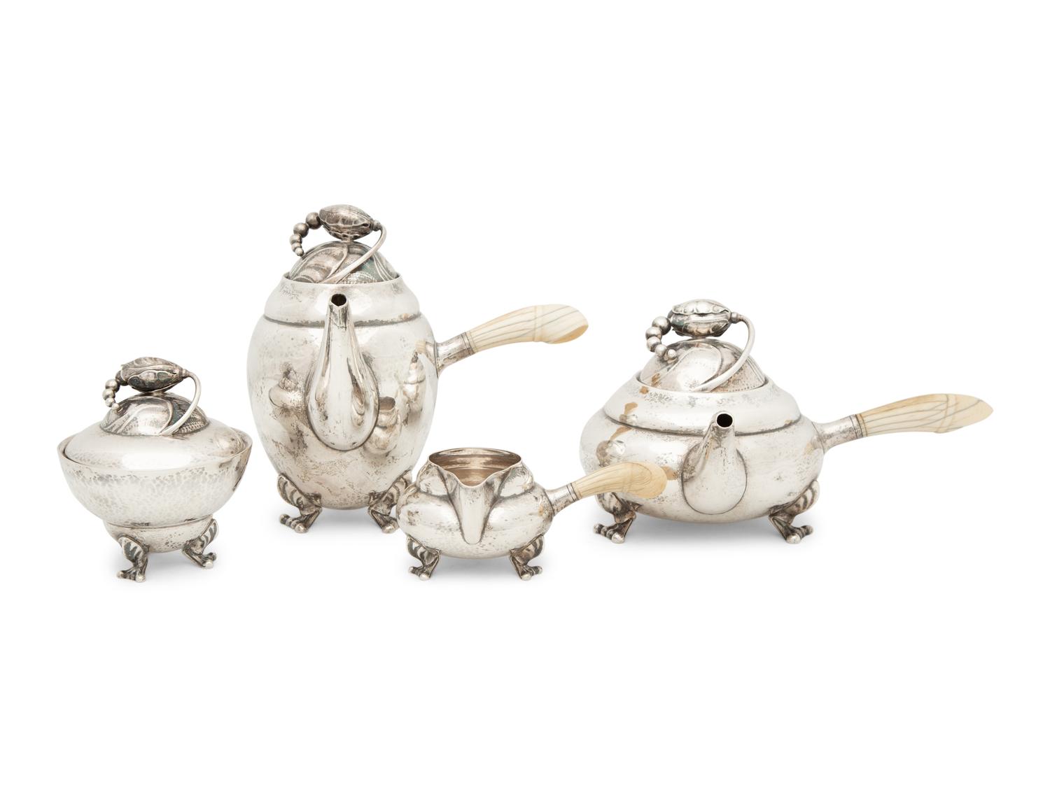 A Georg Jensen Silver Four-Piece Tea and Coffee Service