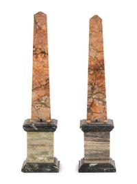 A Pair of Grand Tour Marble Obelisks