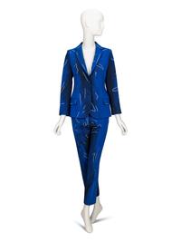 Moschino, Blue Brushstroke-Print Pantsuit