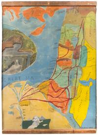 Josephus Farmer, (American, 1894-1989), The Creative Week, Map of the Middle East, double-sided