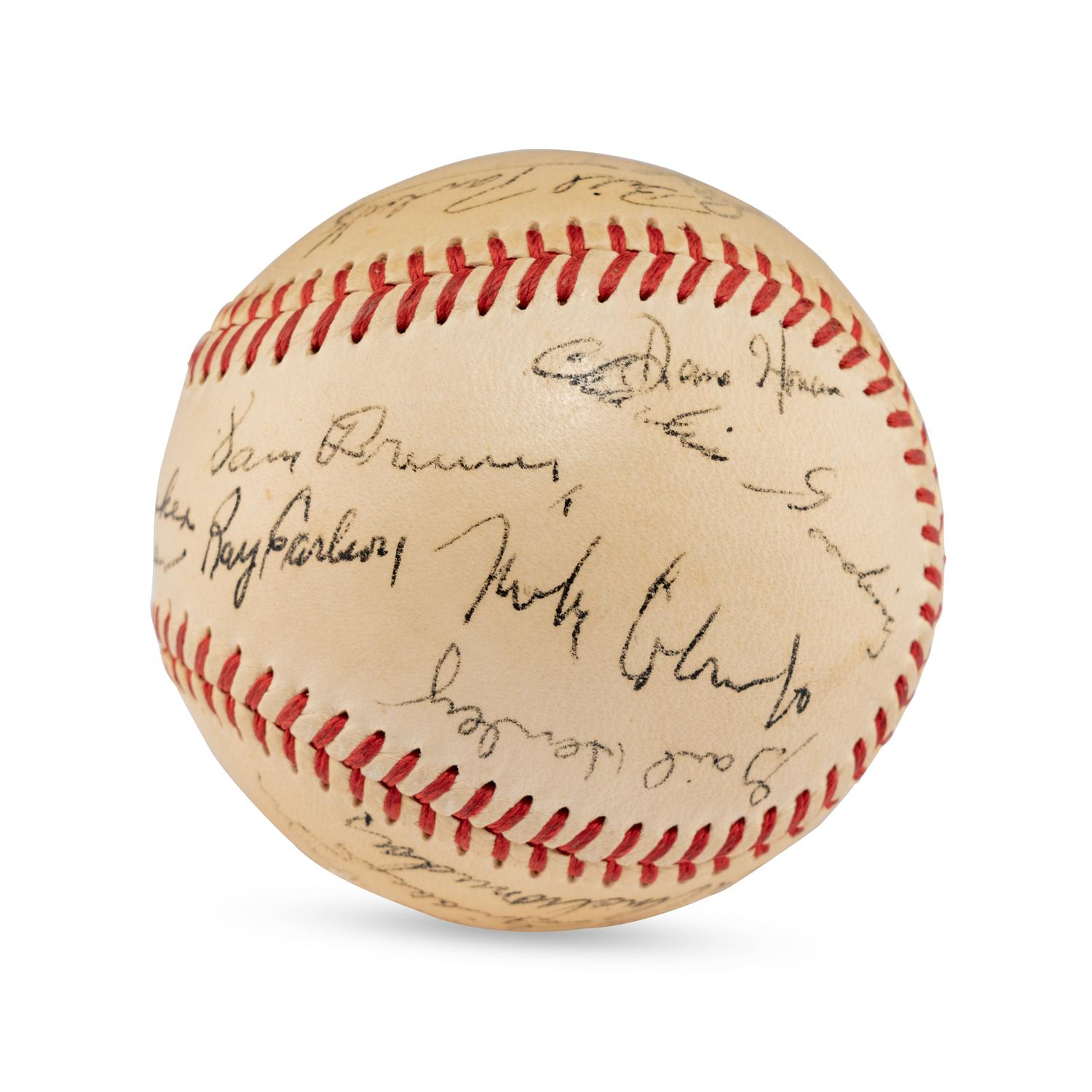 A 1948 Sioux City Soos Team Signed Autograph Baseball (JSA Auction Letter)