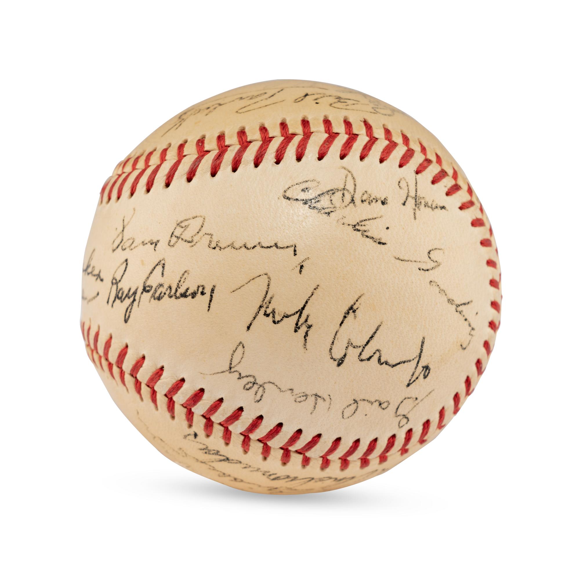 A 1948 Sioux City Soos Team Signed Autograph Baseball (JSA Auction Letter)