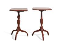 Two Federal Cherry Candlestands