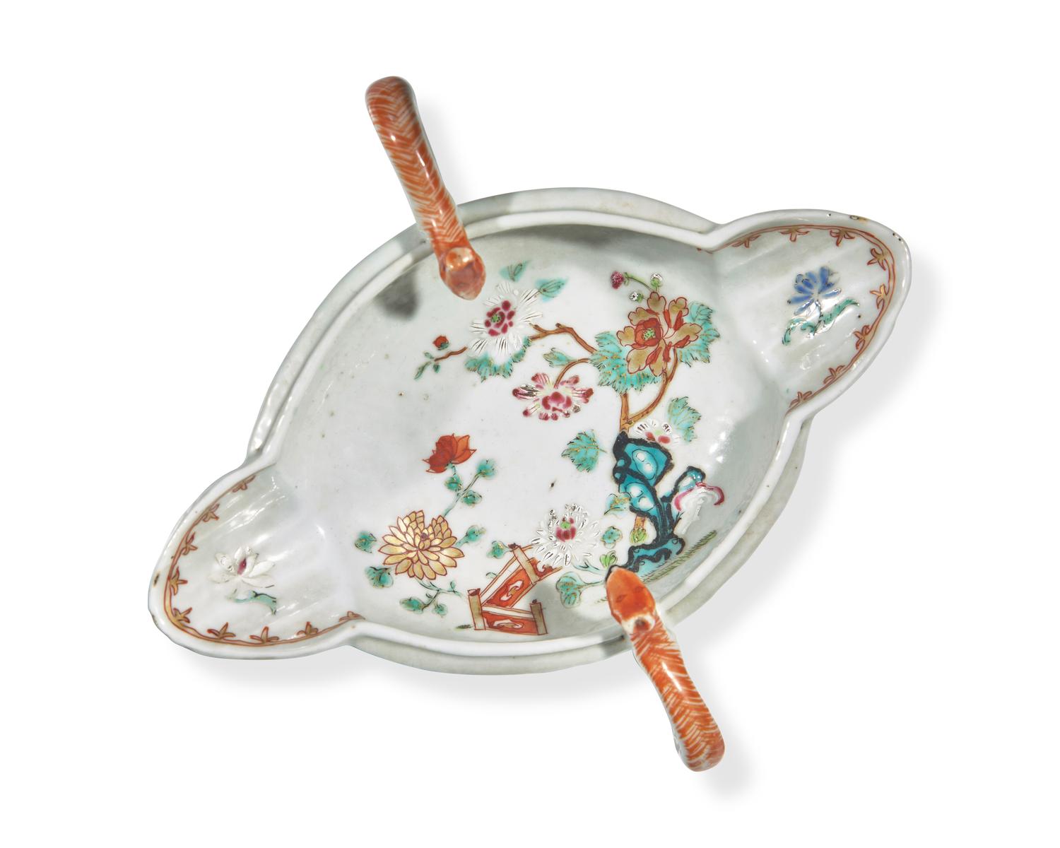 A Group Of Ten Chinese Export Porcelain Famille Rose And Rose Mandarin Tablewares