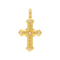 Elizabeth Locke, Diamond and Yellow Gold Cross Pendant