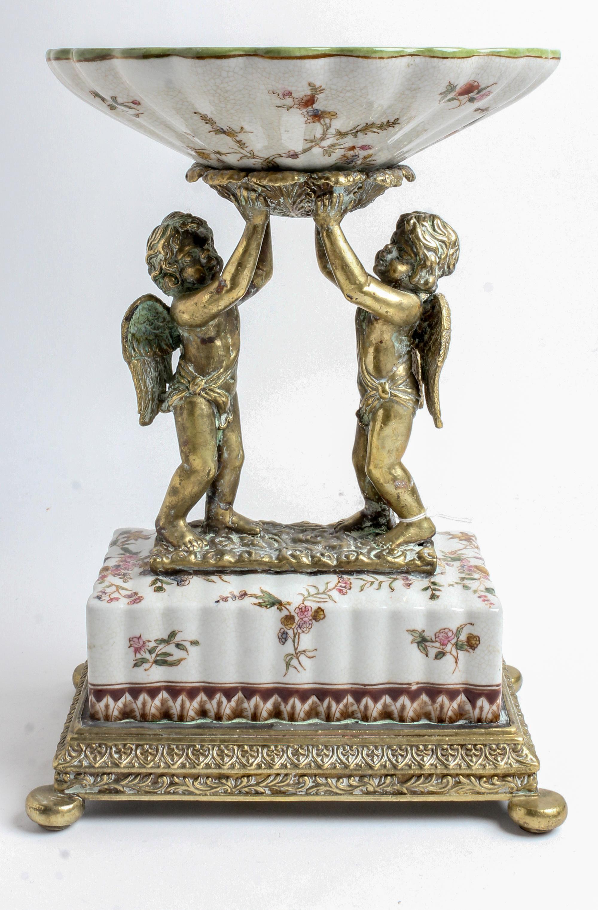 A Porcelain and Gilt-Metal Mounted Centerpiece Height 13 inches. — MODERN