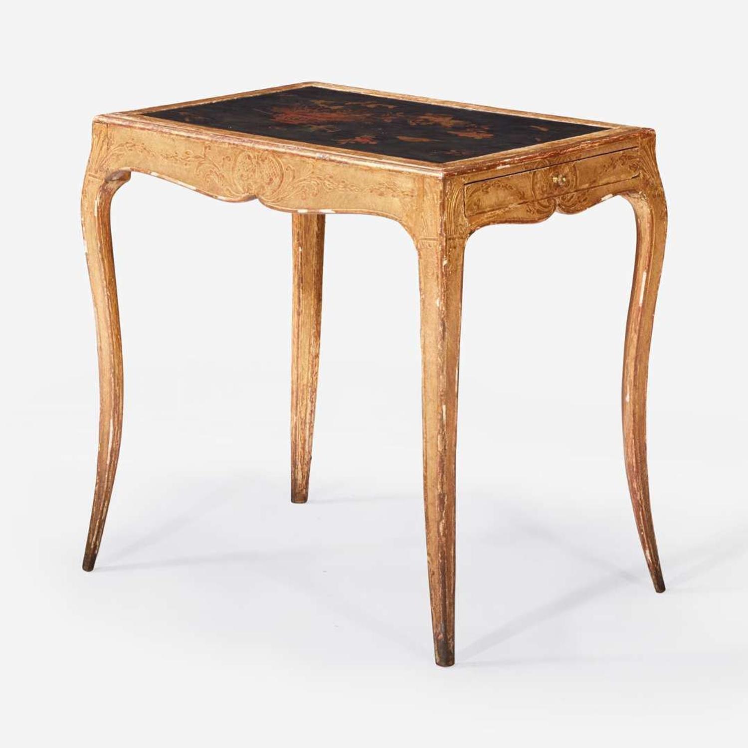 A George I Giltwood and Japanned Lacquer Work Table