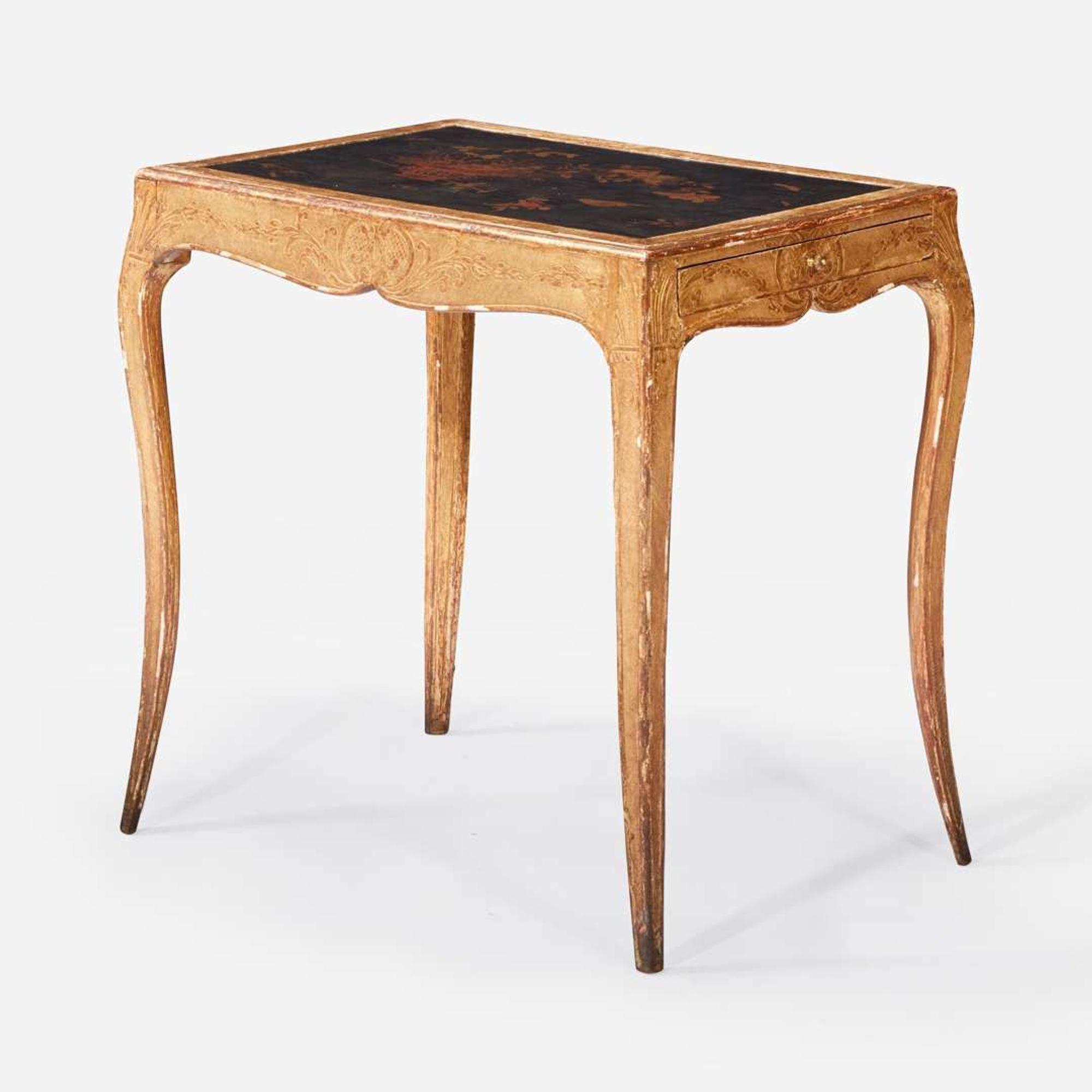 A George I Giltwood and Japanned Lacquer Work Table