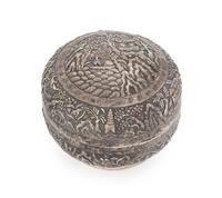 A Chinese Export Silver Covered Box Diameter 5 inches. — LATE 19TH/EARLY 20TH CENTURY