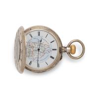 J. CHAPPUIS, SILVER HALF-HUNTING CASED KEYLESS LEVER WITH 8-DAYS DURATION AND ENAMEL PAINTED DIAL POCKET WATCH