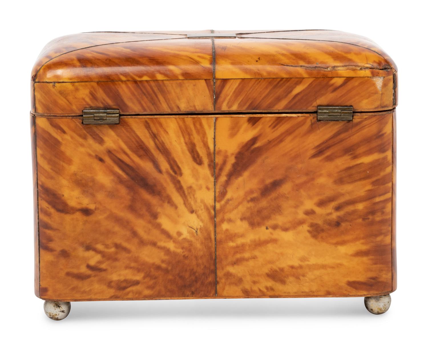 A George III Tortoiseshell Tea Caddy