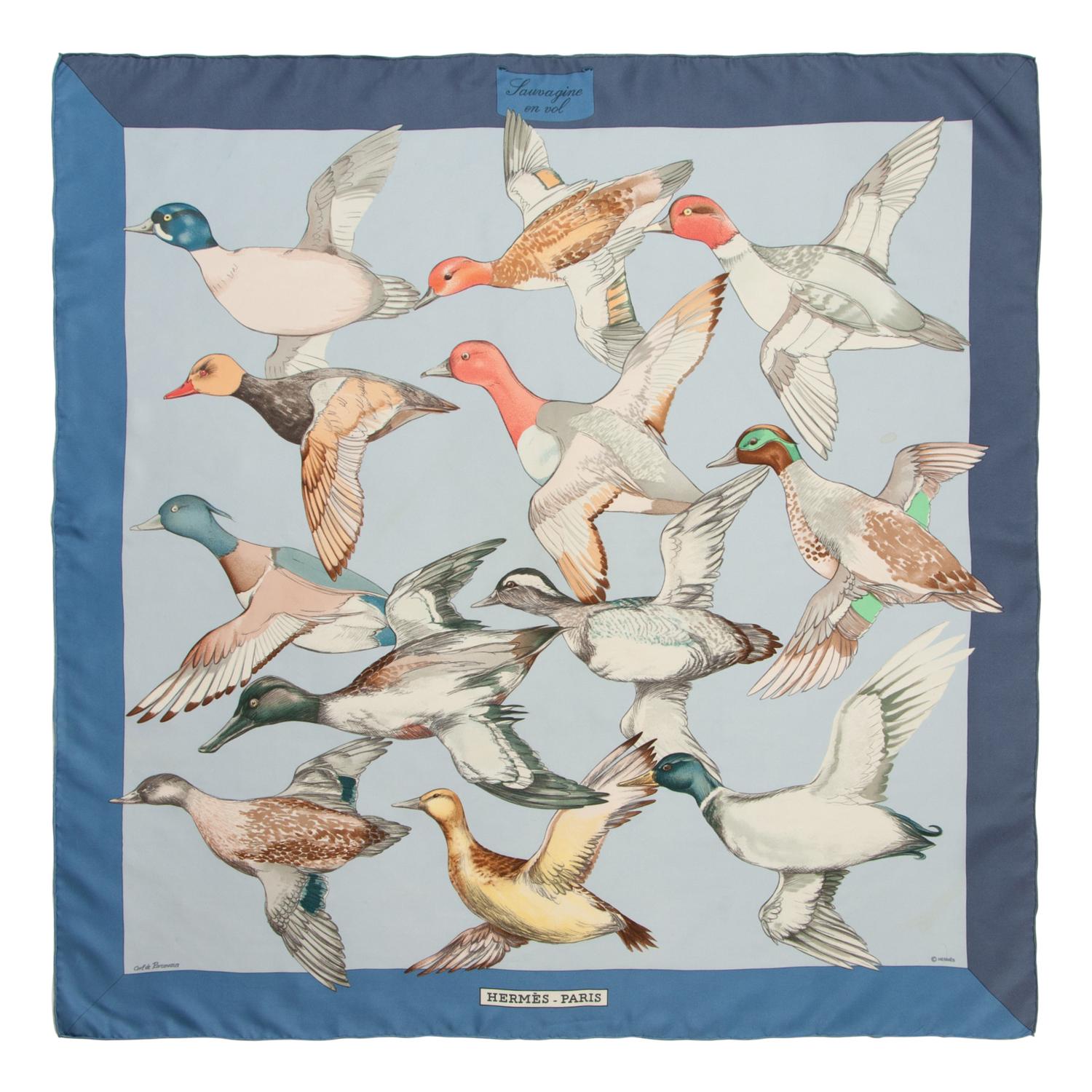 Three Hermès 90cm Silk Scarves