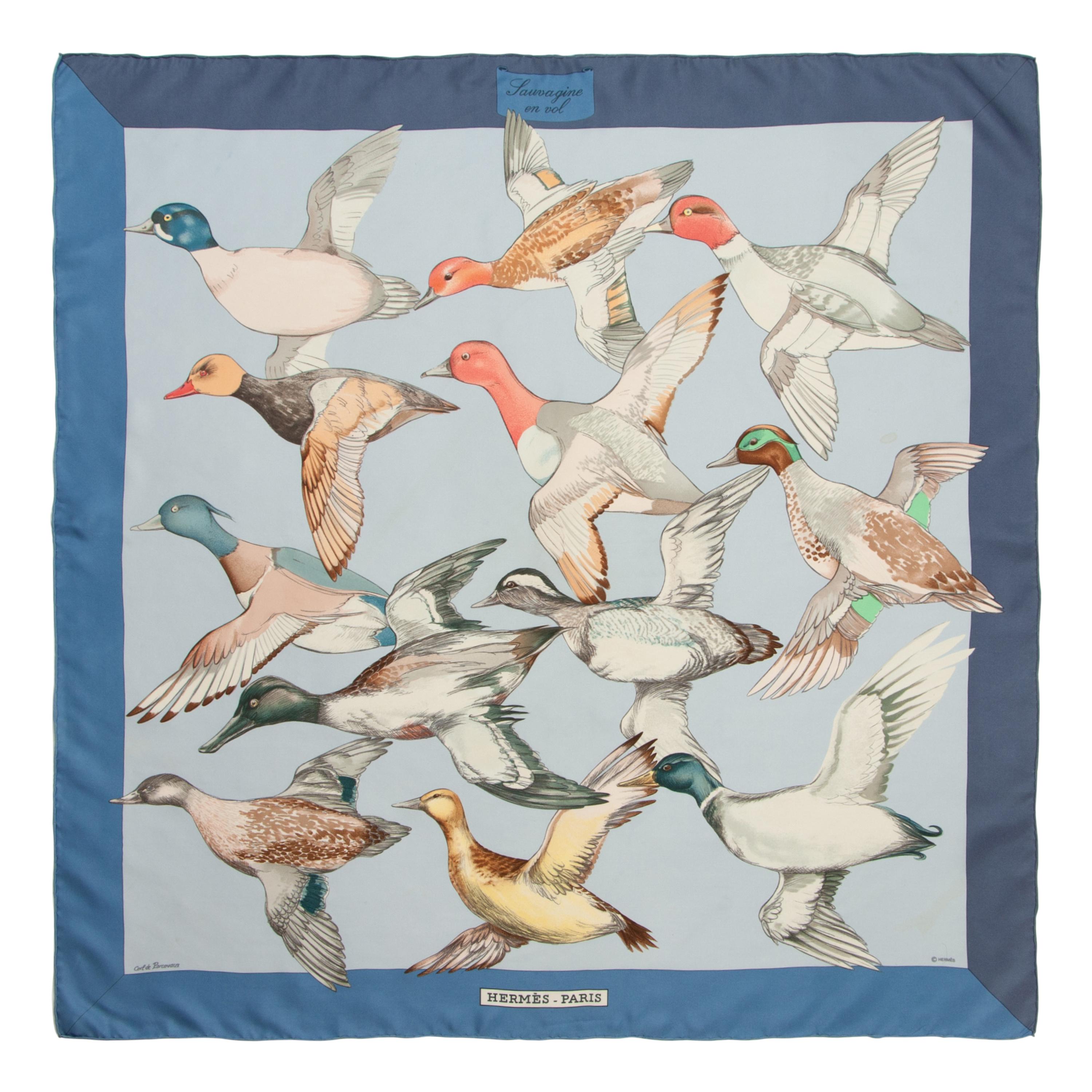 Three Hermès 90cm Silk Scarves