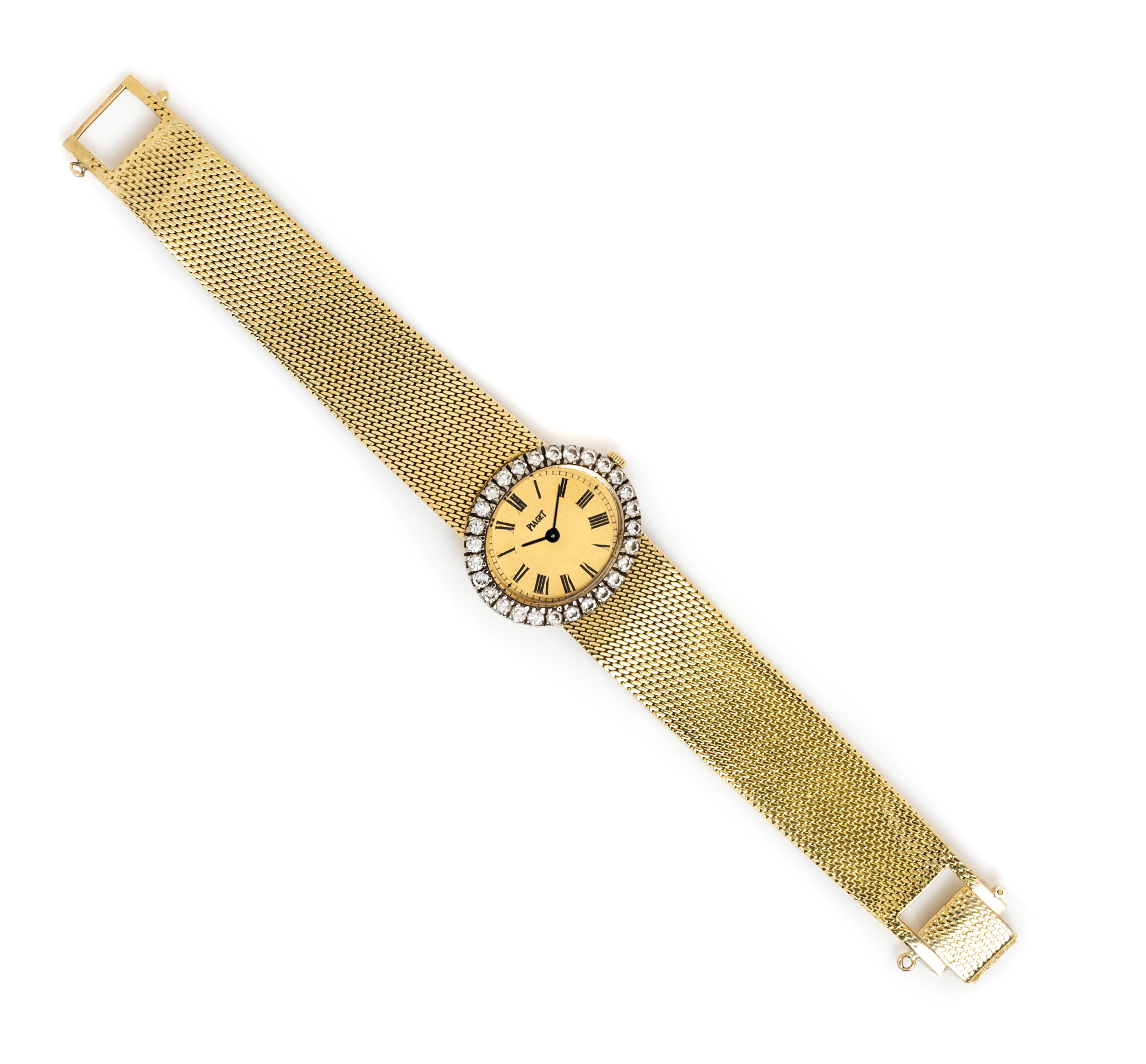 An 18 Karat Yellow Gold and Diamond Wristwatch, Piaget, 33.00 dwts.