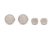 TWO PAIRS OF DIAMOND CUFFLINKS