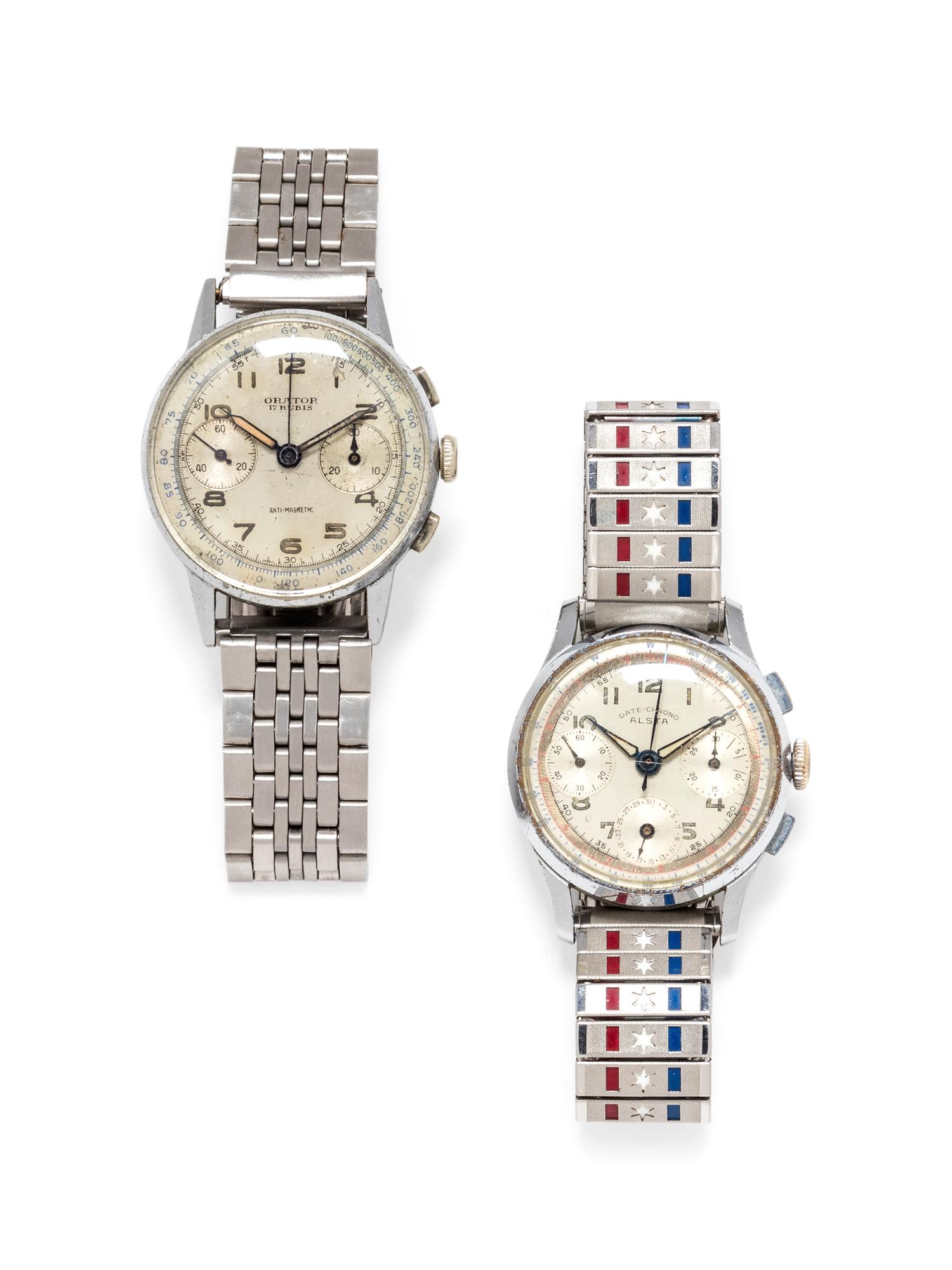 A Collection of Stainless Steel Chronograph Wristwatches,